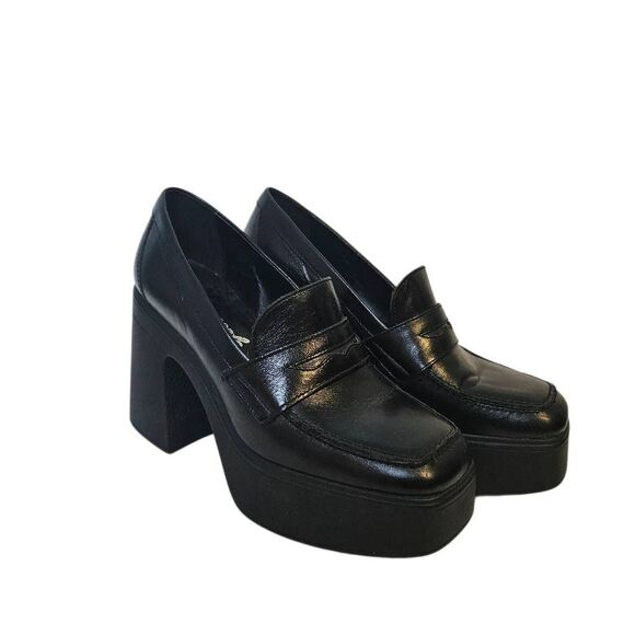 Free People Zoe platform loafers, black, Y2K style. 39 - Picture 1 of 6